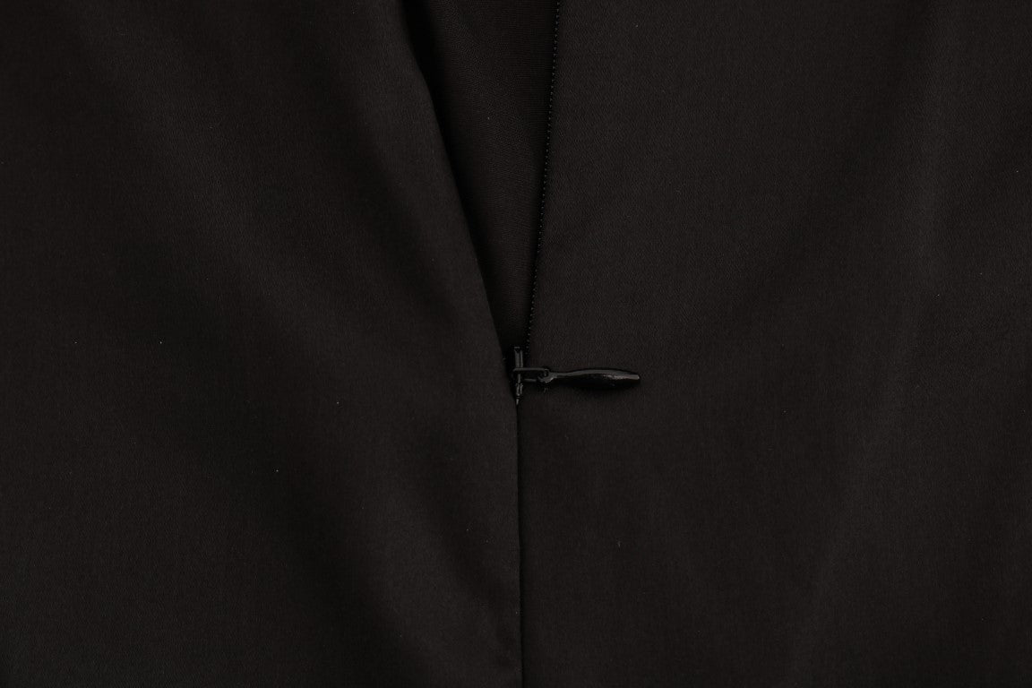 Dolce &amp; Gabbana Elegante blusa camisola sin mangas de encaje negro