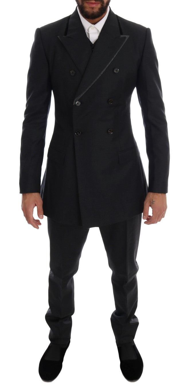Dolce & Gabbana Elegant Gray Double Breasted Wool Suit – IT44 | XS par Dolce & Gabbana | Disponible sur Sandy Store ByNet