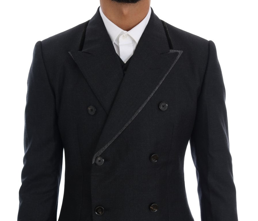 Dolce & Gabbana Elegant Gray Double Breasted Wool Suit – IT44 | XS par Dolce & Gabbana | Disponible sur Sandy Store ByNet