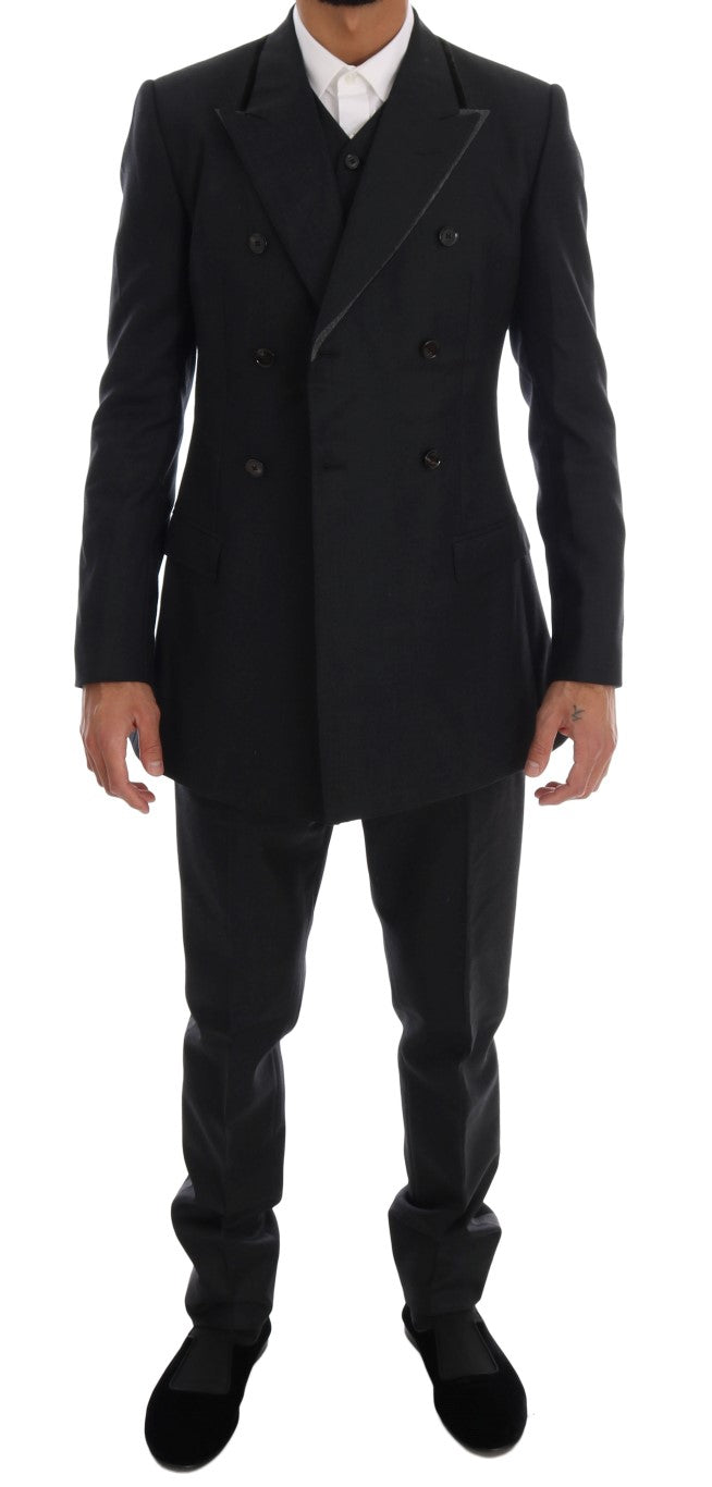 Dolce & Gabbana Elegant Gray Double Breasted Wool Suit – IT44 | XS par Dolce & Gabbana | Disponible sur Sandy Store ByNet