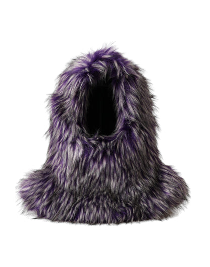 Dolce &amp; Gabbana Gorro cruzado de piel sintética morado para toda la cabeza