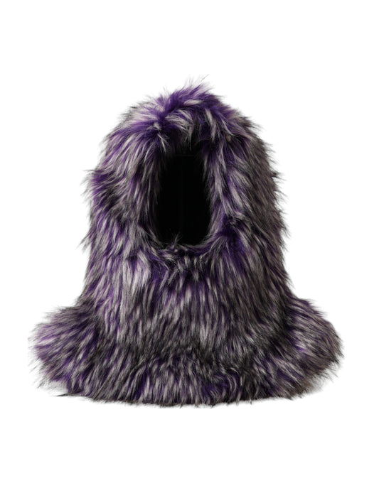 Dolce &amp; Gabbana Gorro cruzado de piel sintética morado para toda la cabeza