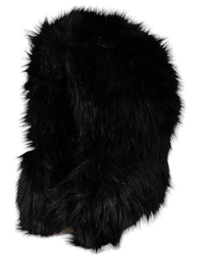 Dolce &amp; Gabbana Gorro cruzado de piel sintética negro para toda la cabeza