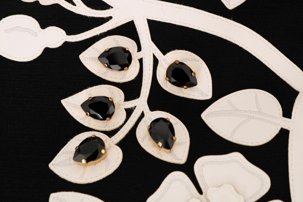Dolce &amp; Gabbana Chaqueta abrigo de lana de cristal con bordado floral
