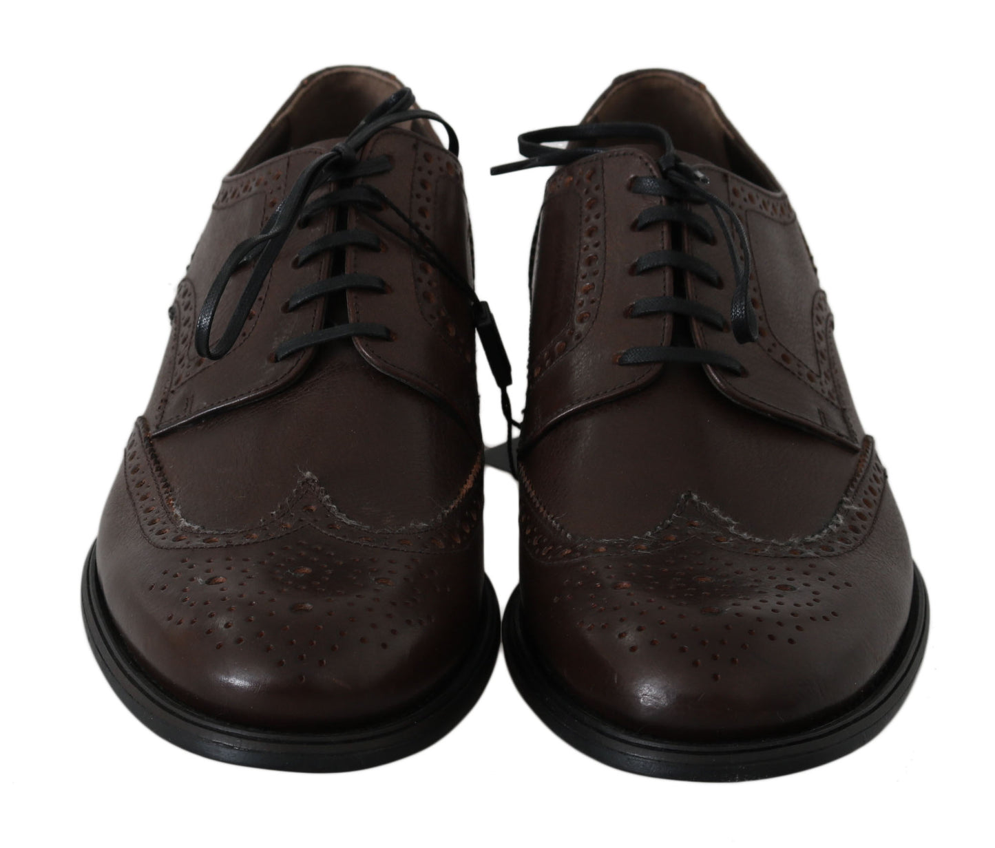 Dolce &amp; Gabbana Elegant Brown Leather Derby Brogues