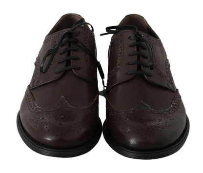 Dolce &amp; Gabbana Elegant Brown Leather Derby Brogues
