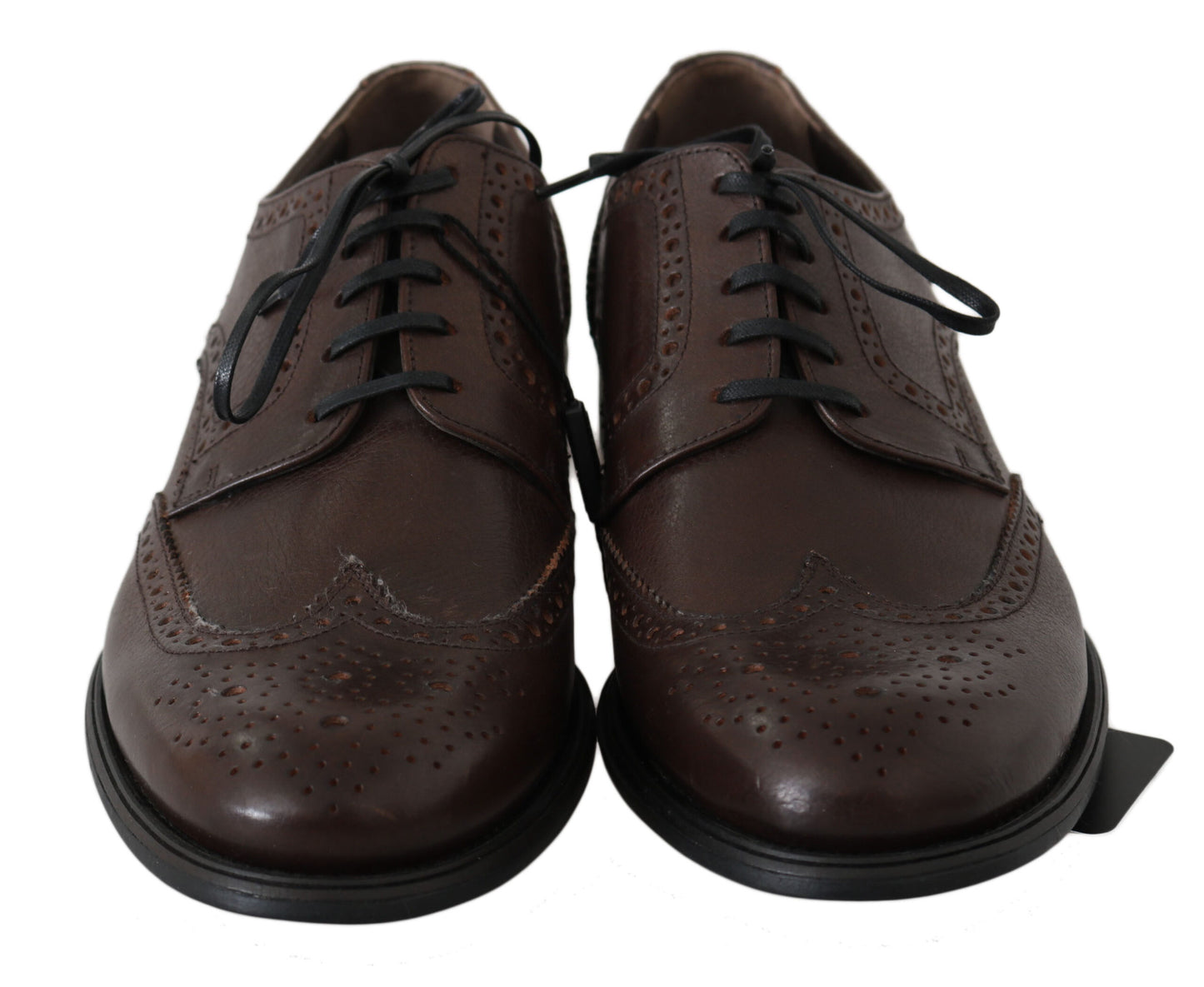 Dolce &amp; Gabbana Elegant Brown Leather Derby Brogues
