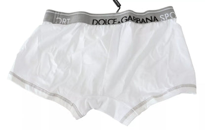Dolce &amp; Gabbana White Cotton Stretch Regular Boxer Underwear