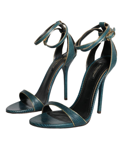 Dolce &amp; Gabbana Zapatos Sandalias De Tacón De Piel De Becerro Verde Oscuro
