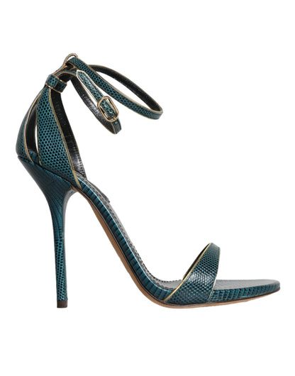 Dolce &amp; Gabbana Zapatos Sandalias De Tacón De Piel De Becerro Verde Oscuro