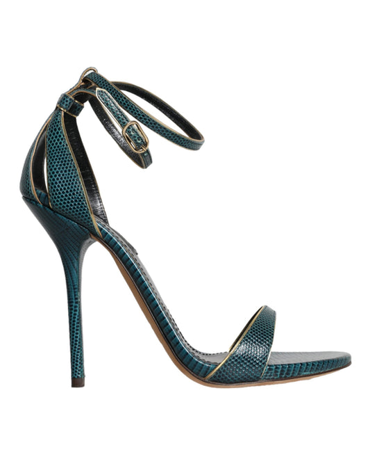 Dolce &amp; Gabbana Zapatos Sandalias De Tacón De Piel De Becerro Verde Oscuro