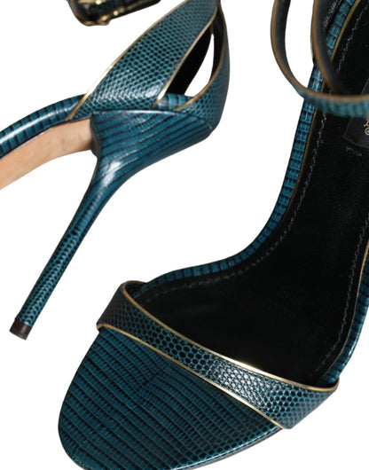 Dolce &amp; Gabbana Zapatos Sandalias De Tacón De Piel De Becerro Verde Oscuro
