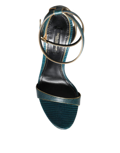Dolce &amp; Gabbana Zapatos Sandalias De Tacón De Piel De Becerro Verde Oscuro