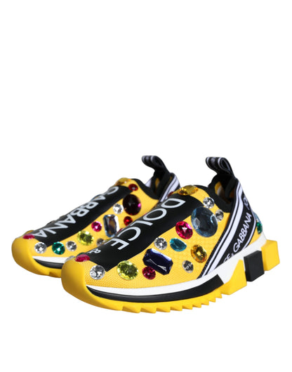 Dolce &amp; Gabbana Zapatillas De Deporte Con Cristales Sorrento Amarillos Zapatos Para Mujer