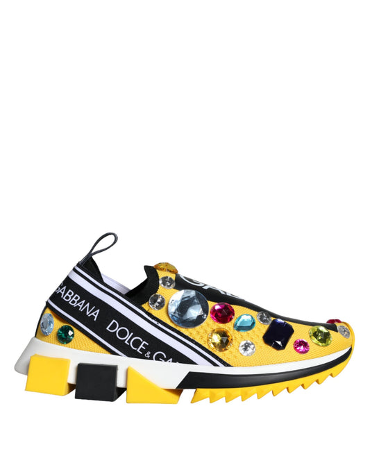 Dolce &amp; Gabbana Zapatillas De Deporte Con Cristales Sorrento Amarillos Zapatos Para Mujer