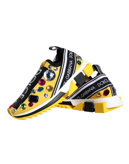 Dolce &amp; Gabbana Zapatillas De Deporte Con Cristales Sorrento Amarillos Zapatos Para Mujer