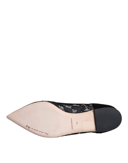 Dolce &amp; Gabbana Zapatos planos Bellucci de encaje Taormina negros