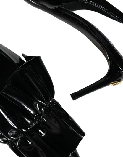 Dolce &amp; Gabbana Zapatos de tacón de charol negro con tira trasera
