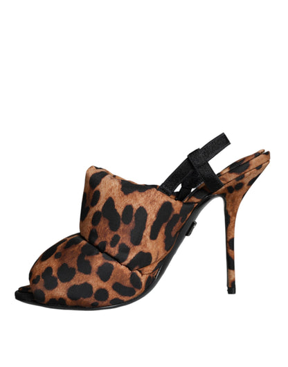 Dolce &amp; Gabbana Zapatos con sandalias con tira trasera Keira de leopardo marrón