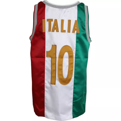 Dolce &amp; Gabbana Camiseta sin mangas blanca y verde con bandera italiana Basket
