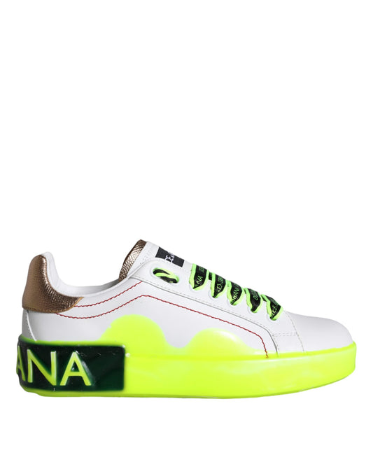 Dolce &amp; Gabbana Zapatillas Portofino De Cuero Blanco Zapatos