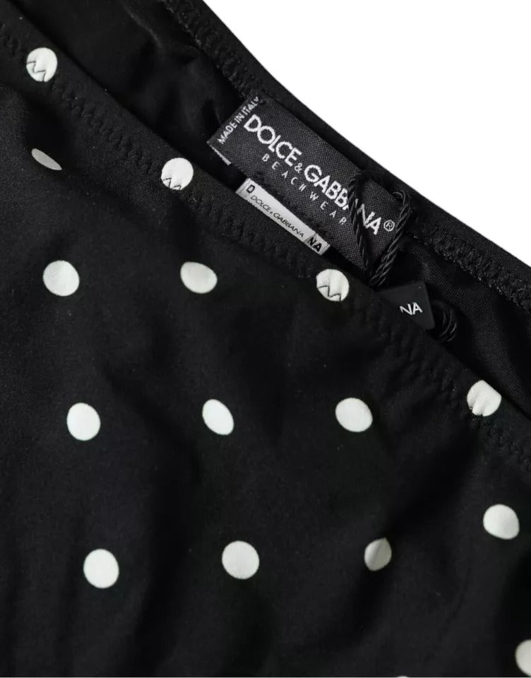 Dolce &amp; Gabbana Black Polka Dot Swimwear Beachwear Bottom Bikini