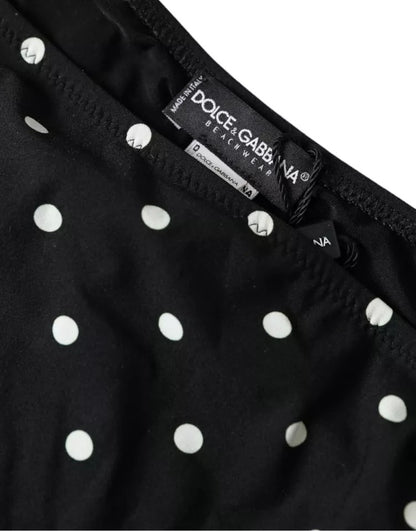 Dolce &amp; Gabbana Black Polka Dot Swimwear Beachwear Bottom Bikini