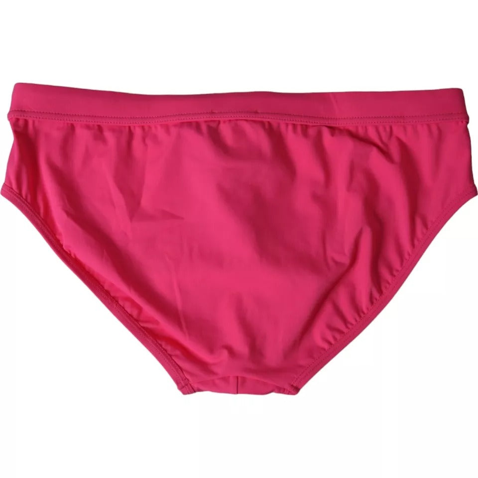 Maillot de bain Dolce &amp; Gabbana en nylon rose avec logo DG pour homme
