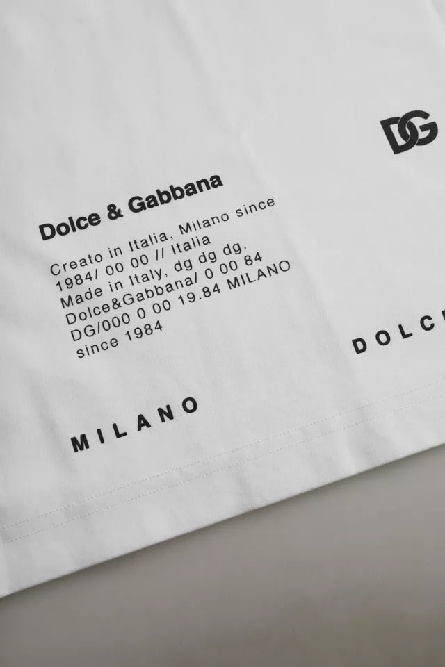 Dolce &amp; Gabbana White Red Lips Print Cotton Men T-shirt