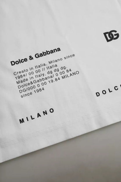 Dolce &amp; Gabbana White Red Lips Print Cotton Men T-shirt