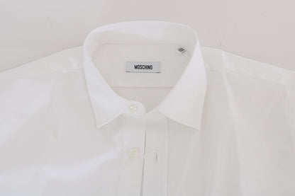 Moschino White Cotton Stretch Slim Fit Dress Shirt