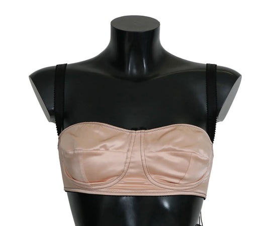 Dolce &amp; Gabbana Soutien-gorge balconcino rose à bretelles noires