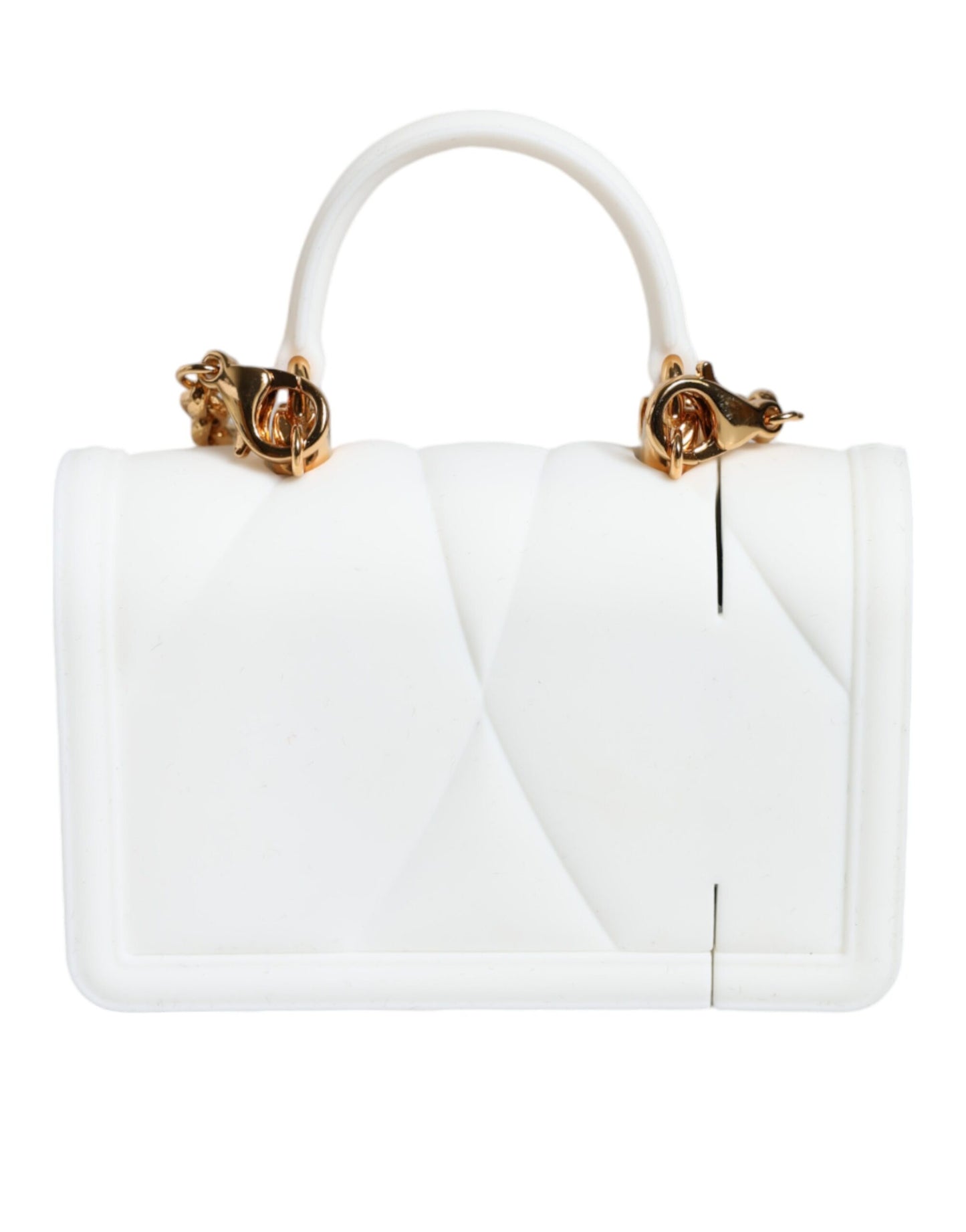 Dolce &amp; Gabbana Funda para Airpod con bolso de mano con forma de corazón Devotion de silicona blanca