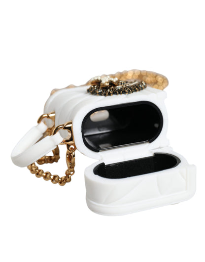 Dolce &amp; Gabbana Funda para Airpod con bolso de mano con forma de corazón Devotion de silicona blanca