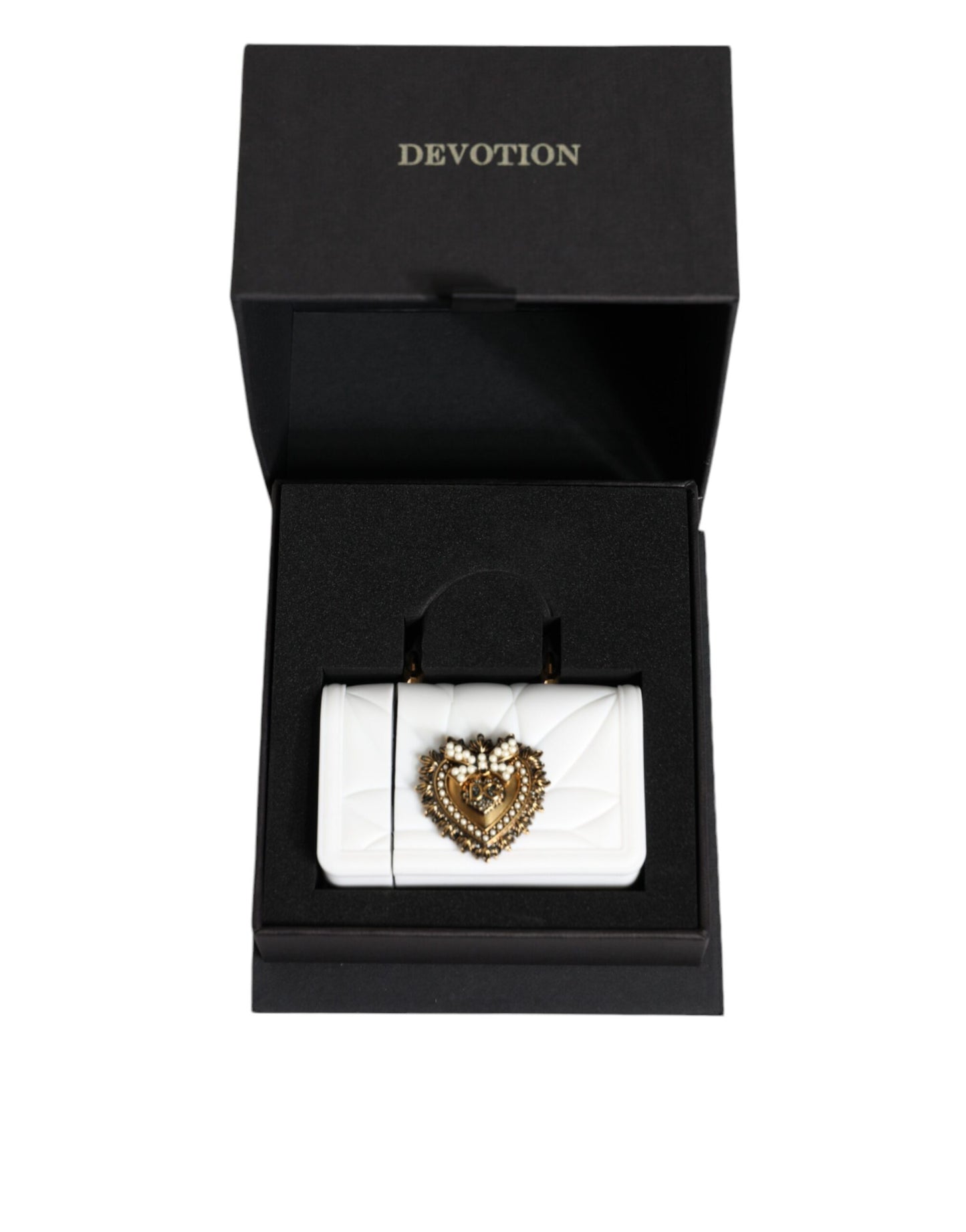 Dolce &amp; Gabbana Funda para Airpod con bolso de mano con forma de corazón Devotion de silicona blanca