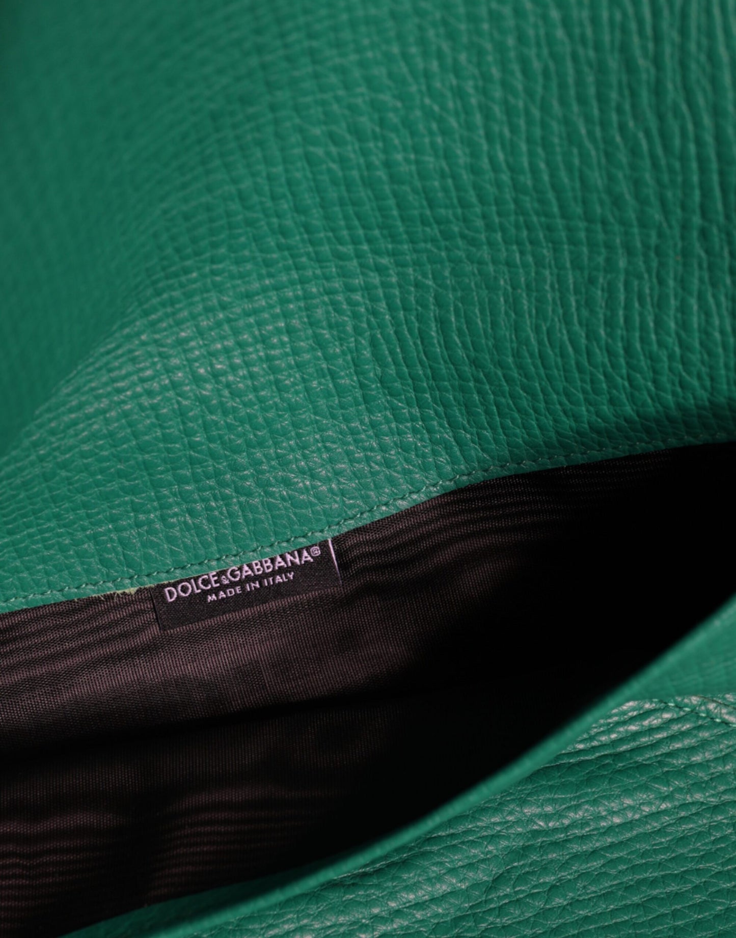 Dolce &amp; Gabbana Bolso de mano de cuero verde Mini bolso tipo cartera Estuche para tableta
