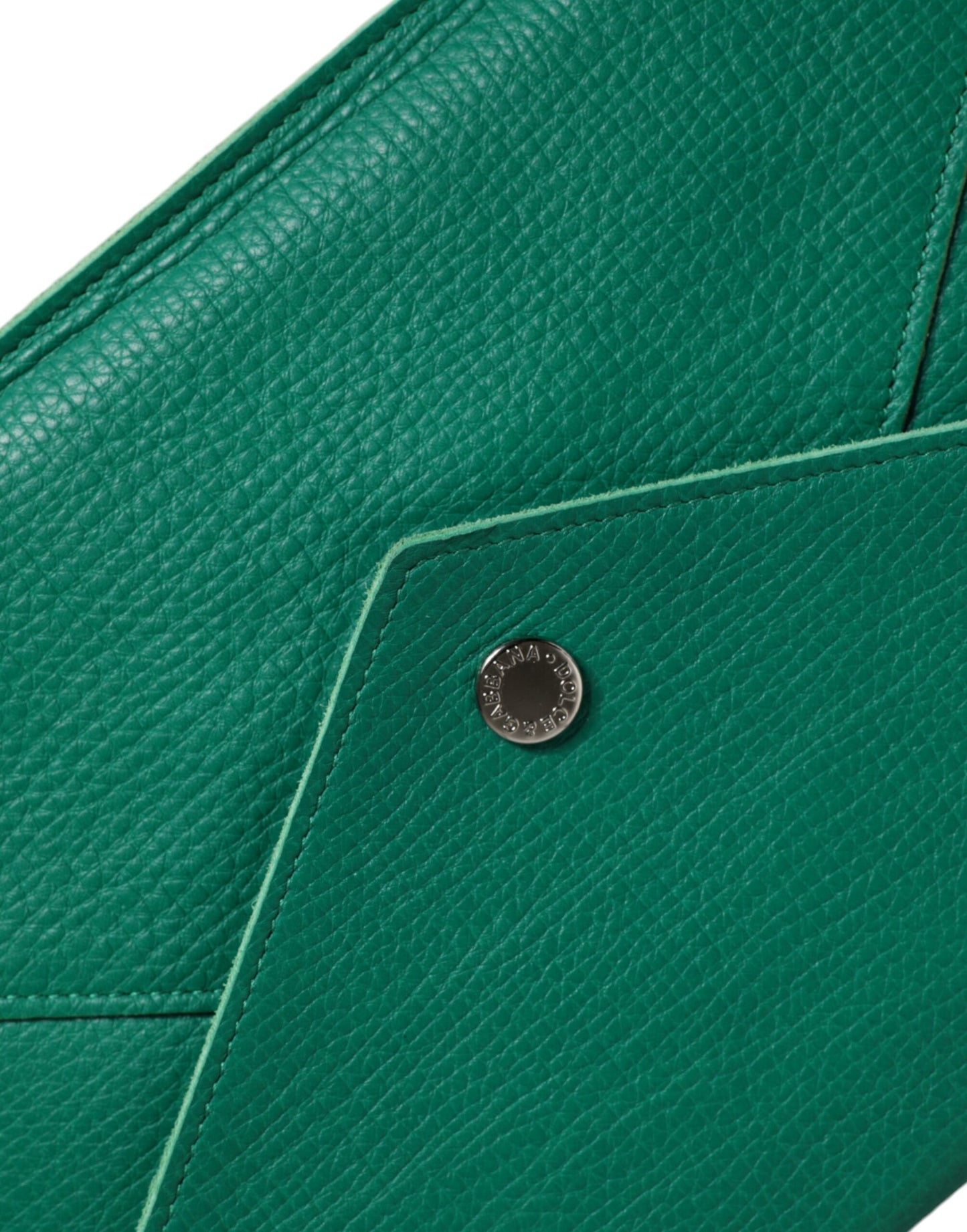 Dolce &amp; Gabbana Bolso de mano de cuero verde Mini bolso tipo cartera Estuche para tableta