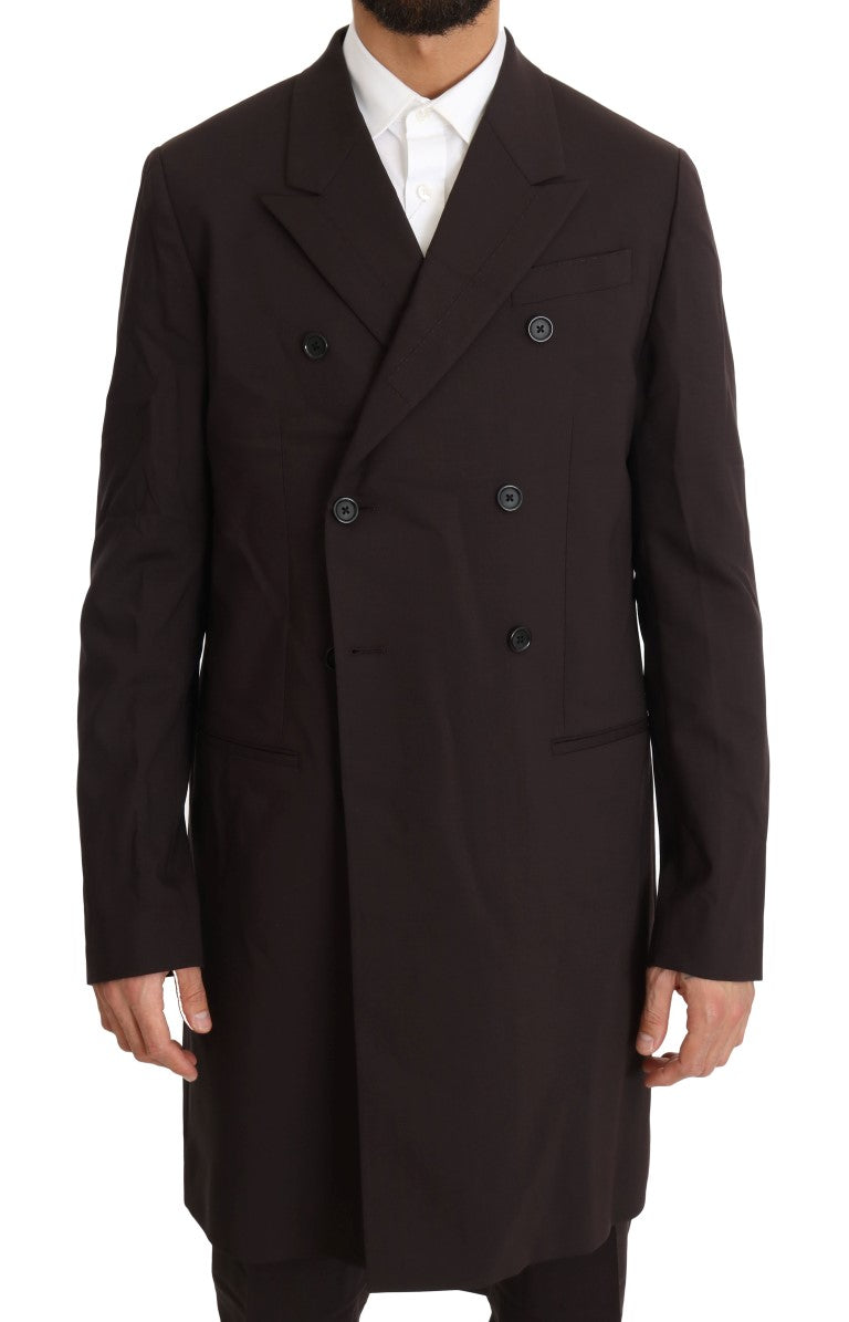 Dolce &amp; Gabbana Elegante traje cruzado burdeos