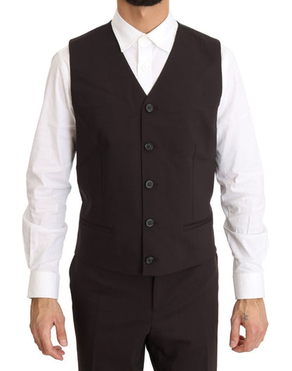 Dolce &amp; Gabbana Elegante traje cruzado burdeos