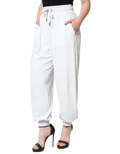 Dolce &amp; Gabbana White Nylon Jogger Sweatpants Pants