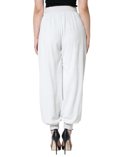 Dolce &amp; Gabbana White Nylon Jogger Sweatpants Pants