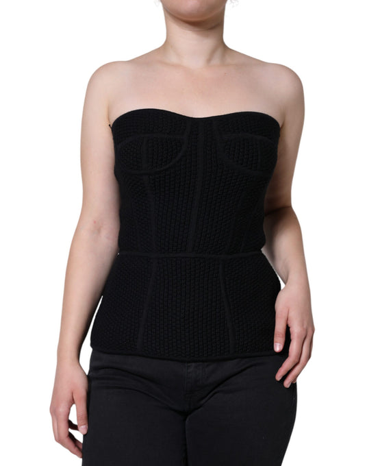 Dolce &amp; Gabbana Blusa tipo corsé sin mangas con corpiño negro