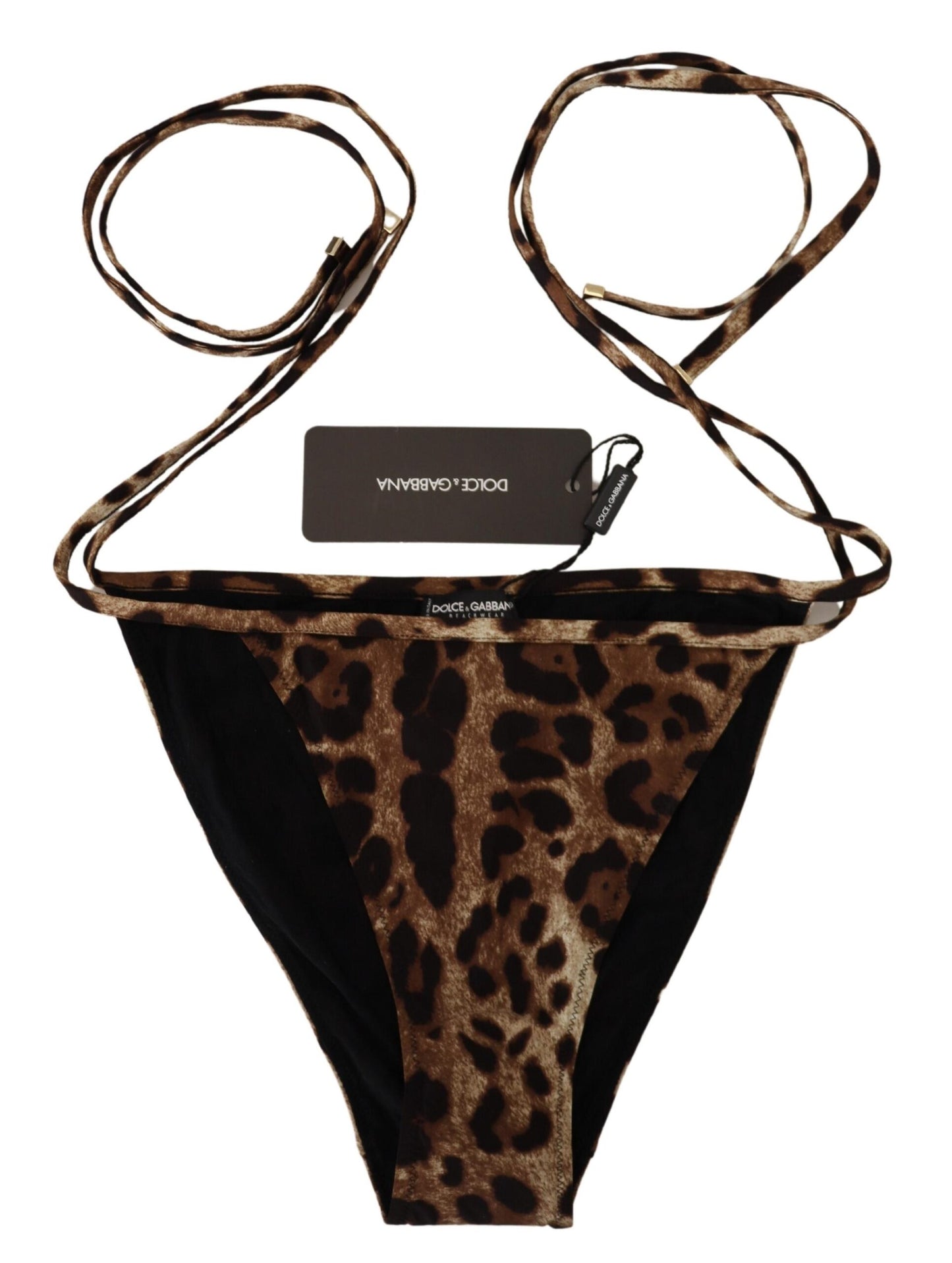 Dolce &amp; Gabbana Bañador con estampado de leopardo marrón Bañador Braguita de bikini