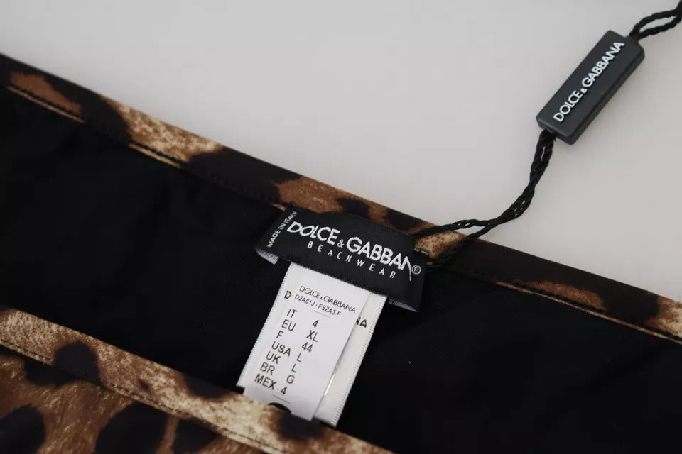 Dolce &amp; Gabbana Bañador con estampado de leopardo marrón Bañador Braguita de bikini