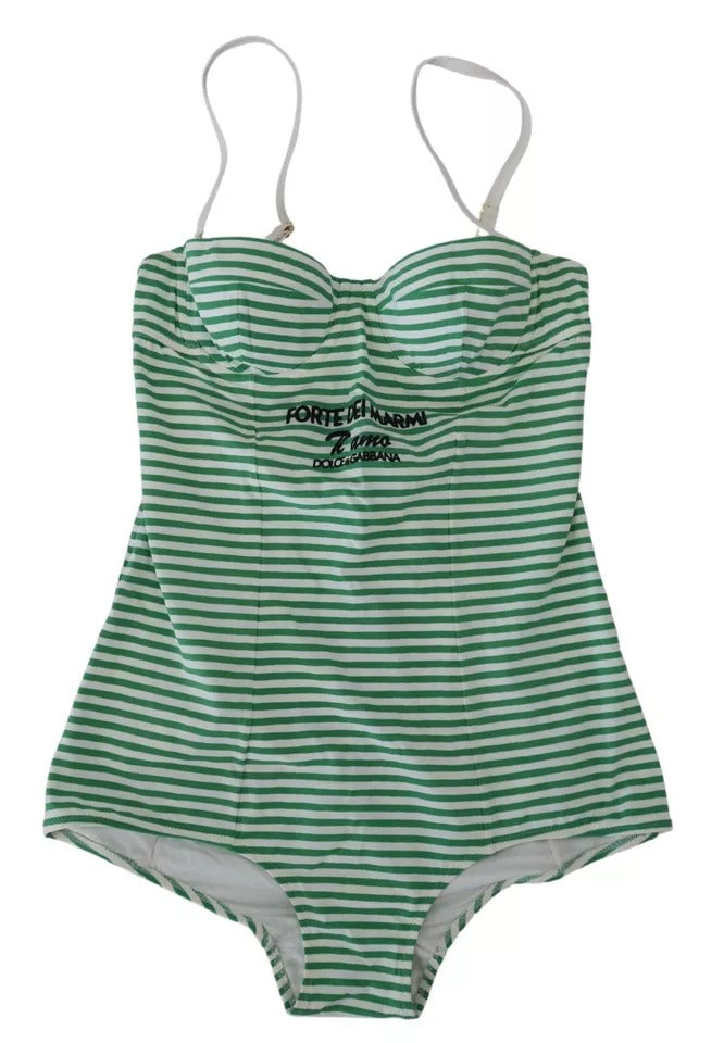 Dolce &amp; Gabbana Traje de baño de una pieza con rayas verdes y blancas