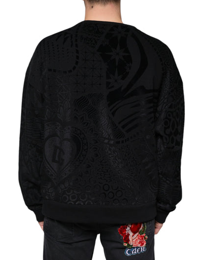 Dolce &amp; Gabbana Jersey tipo sudadera con cuello redondo y estampado negro