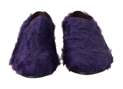 Dolce &amp; Gabbana Mocasines de felpa de piel de oveja morada