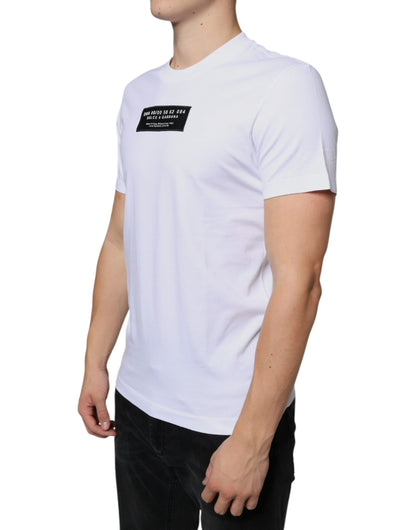 Dolce &amp; Gabbana Camiseta casual de algodón blanco con apliques DG