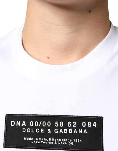 Dolce &amp; Gabbana Camiseta casual de algodón blanco con apliques DG