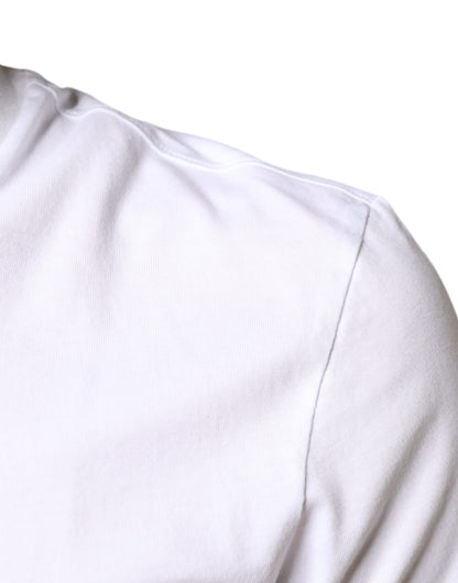Dolce &amp; Gabbana Camiseta casual de algodón blanco con apliques DG